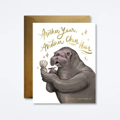 Chin Hair Birthday Card