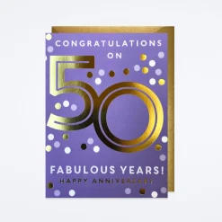 Gold 50th Anniversary Card