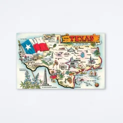 Greetings From Texas Map Postcard