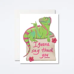 Iguana Say Thank You Card