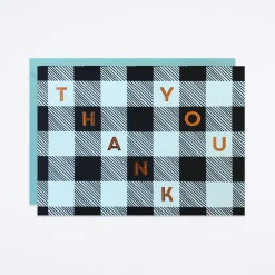 Pistachio Plaid Boxed Thank You Set
